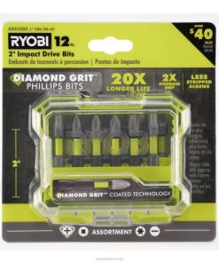 RYOBI 12 adet. 2 adet elmas kumlu darbeli tahrik ucu PLZ2841