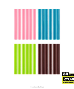 RYOBI 24 adet. tam boy çeşitli renk tutkal çubukları PLZ2741
