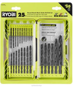 RYOBI 25 adet. yuvarlak saplı siyah oksit matkap ucu seti PLZ2783