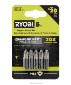 RYOBI 5 adet. 1 adet elmas tanecikli darbeli tahrik ucu PLZ2838