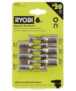 RYOBI 6 adet darbeli manyetik somun anahtarı seti PLZ2830