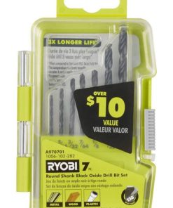 RYOBI 7 adet. yuvarlak saplı siyah oksit matkap ucu seti PLZ2787