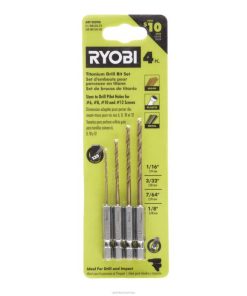 RYOBI altıgen saplı pilot titanyum matkap ucu seti (4 adet) PLZ2820