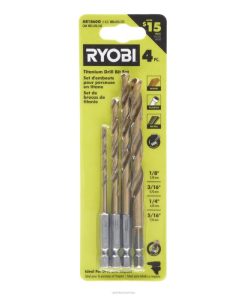 RYOBI altıgen saplı titanyum matkap ucu seti (4 adet) PLZ2819